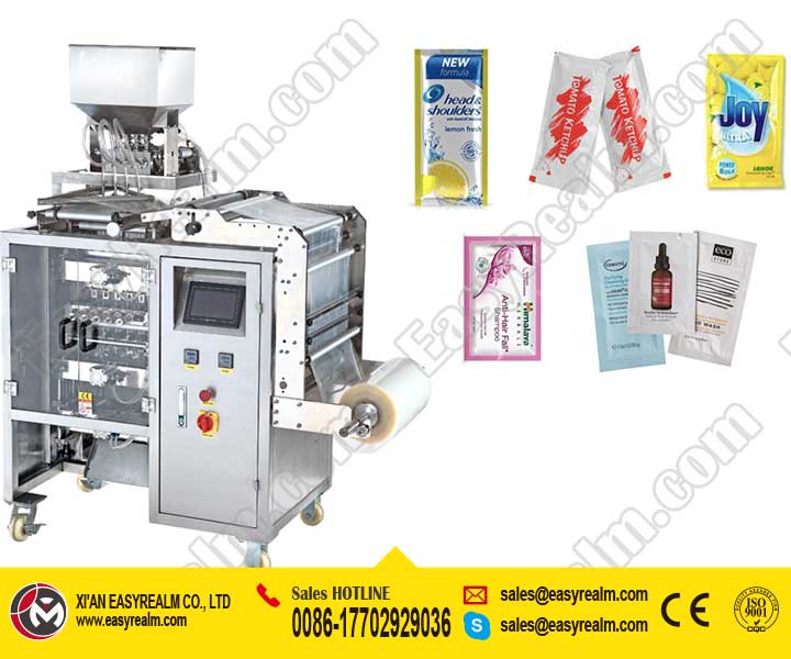 Multi-lane(8 lanes) Liquid Sachet Filling Tomato Ketchup Four Side Sealed Packing Machine - 1