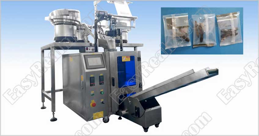 Automatic Nuts Bolts Screws Fasteners Mixed Hardware Packing Machine with 4 Vibratory Feeders - 2